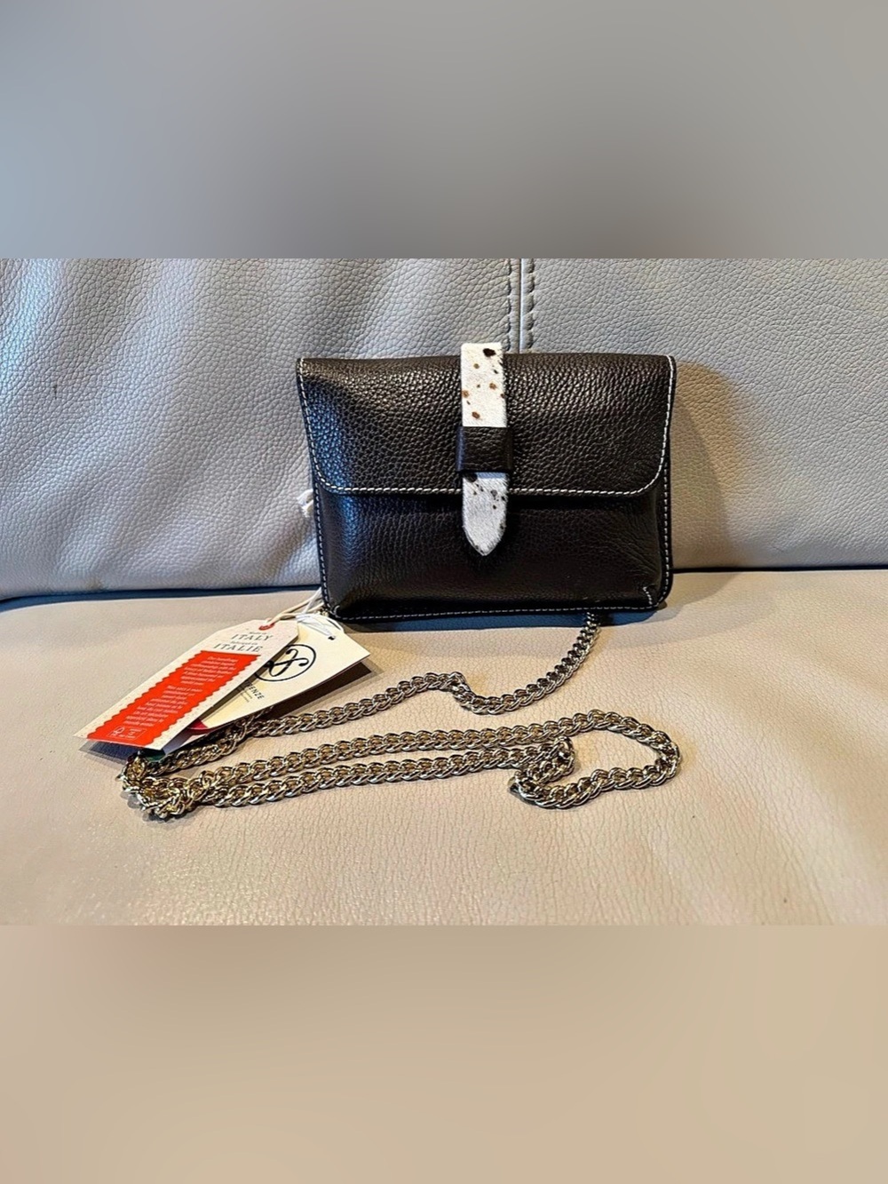 Divina Firenze Crossbody Bag with a cowhide strip NWT